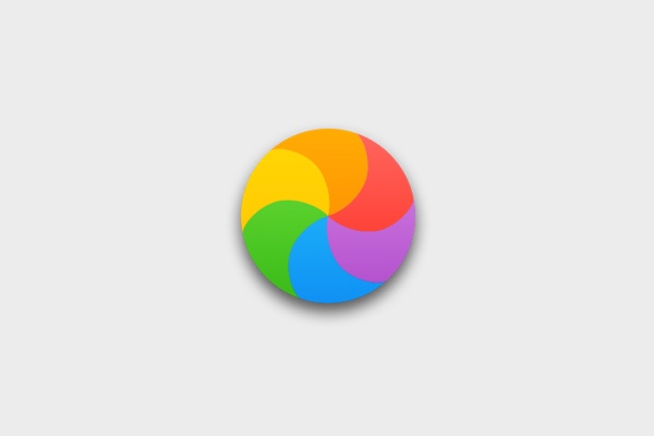 apple spinning rainbow beach ball