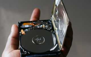 hard disk drive with case opened