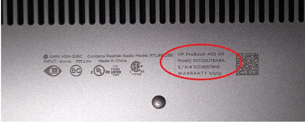 HP model number