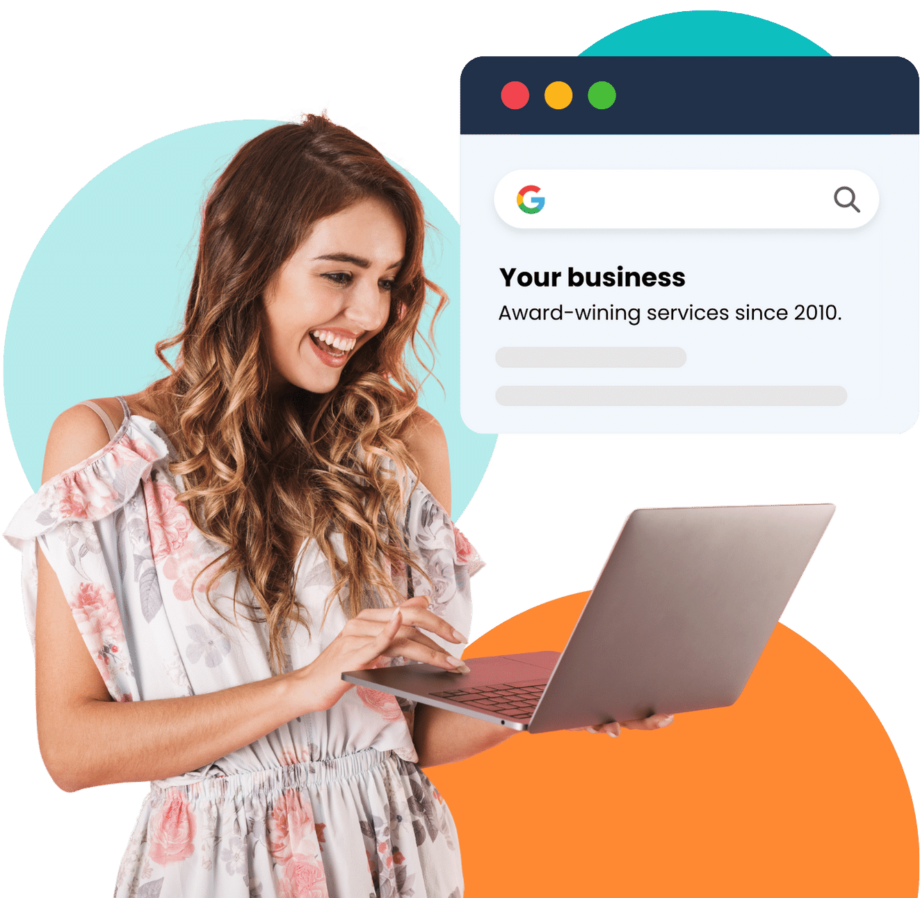 woman using seo agency services to rank her business on google